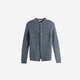 AURALEE - Women Shetland Wool Cashmere Rib Knit Crewneck Cardigan