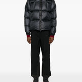 Black parka, full body view