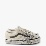 Tan shoes, side view