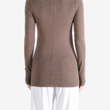 Brown t-shirt, full body view