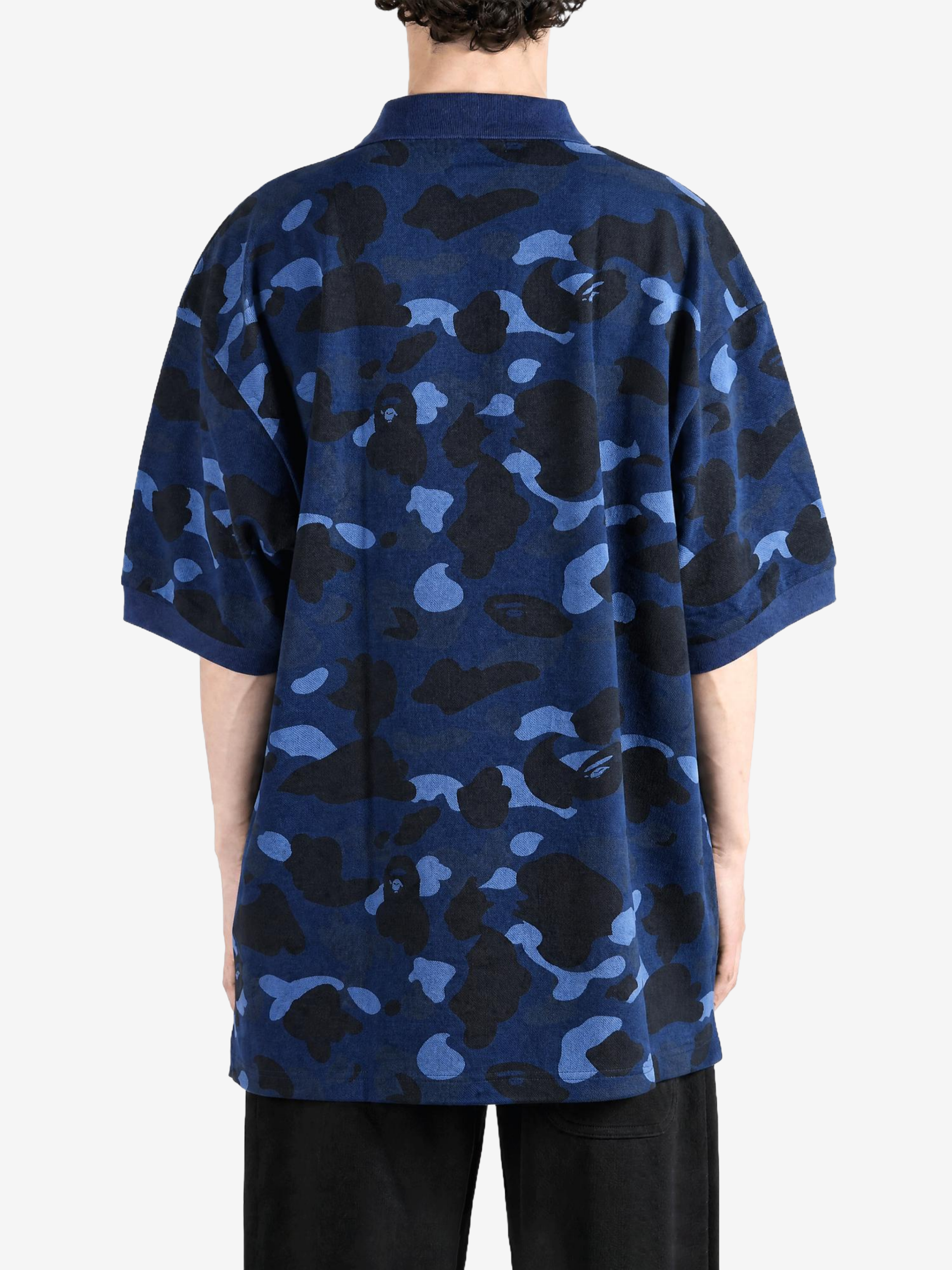 Navy t-shirt, full body view