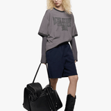 Grey t-shirt, full body view