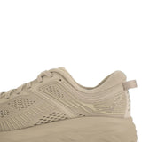 Tan shoes, side view
