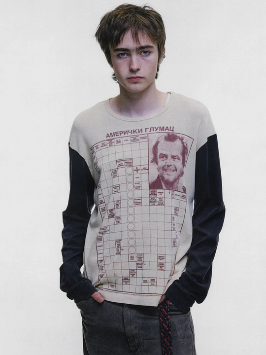 Tan t-shirt, full body view
