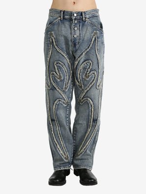 THUG CLUB - Men Tribal Denim Pants