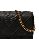 Close up of black bag, showing texture of the leather fabric