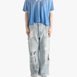 Blue t-shirt , full body view