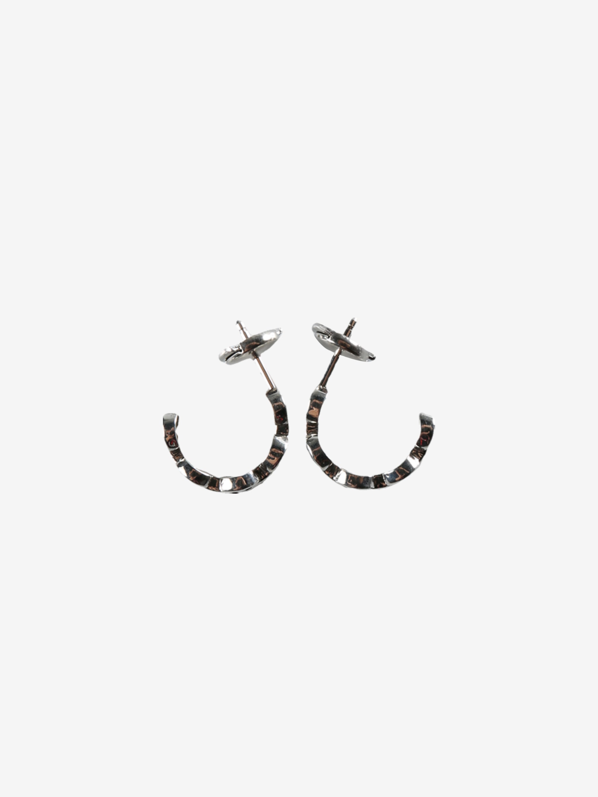 Grey earrings, front view