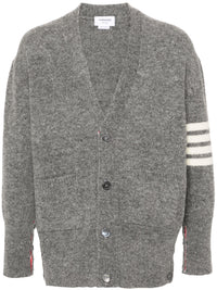 THOM BROWNE - Men Jersey Stitch Exaggerated Fit V Neck Cardigan