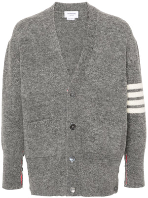 THOM BROWNE - Men Jersey Stitch Exaggerated Fit V Neck Cardigan