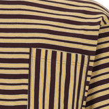 Close up of Burgundy t-shirt, showing texture of the 100% cotton fabric
