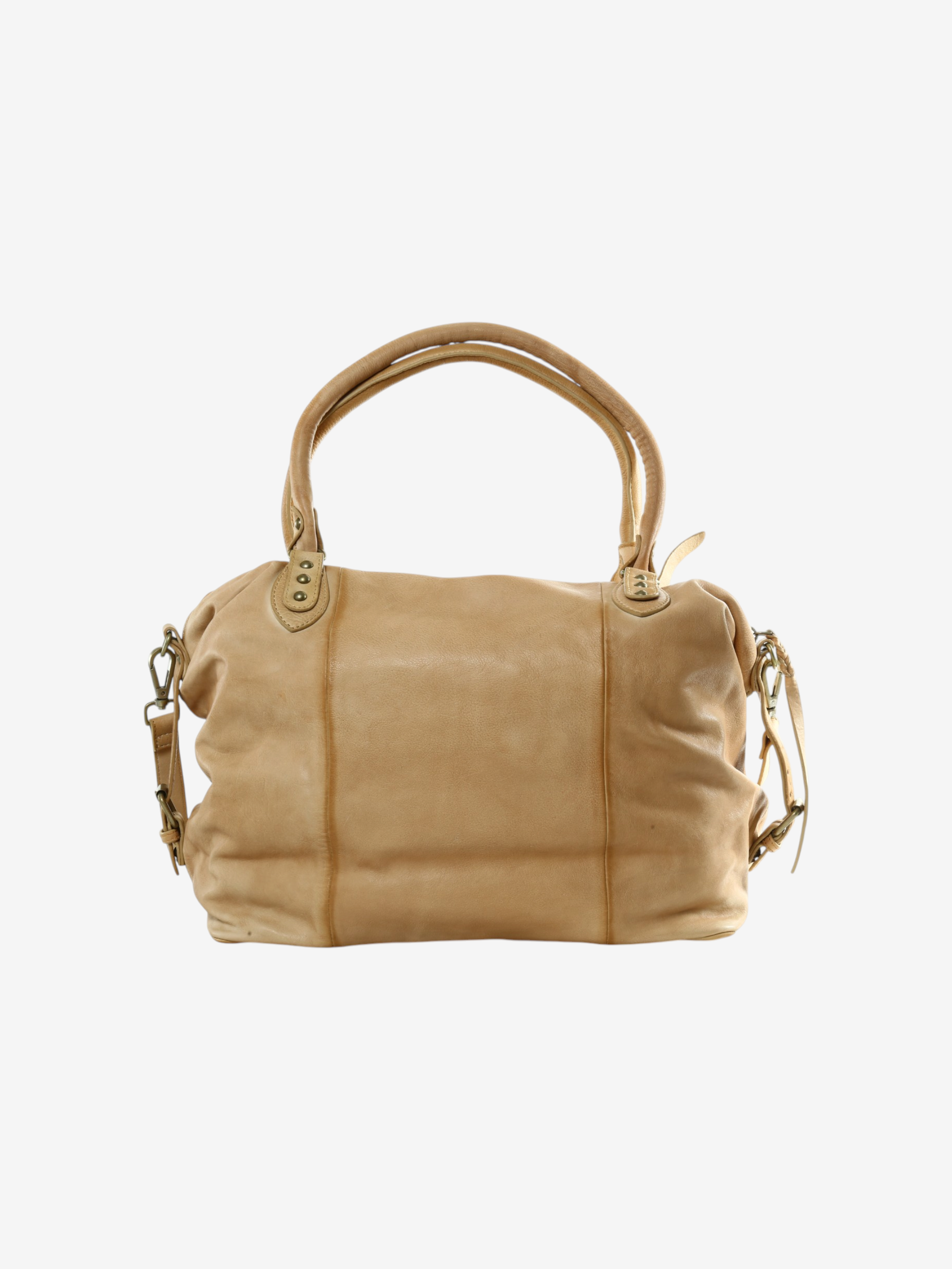 Tan bag, front view