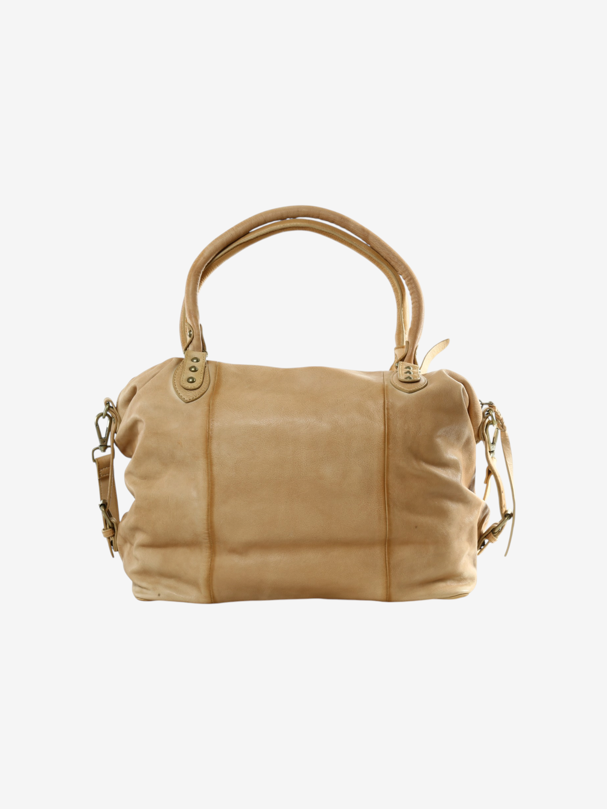 Tan bag, front view