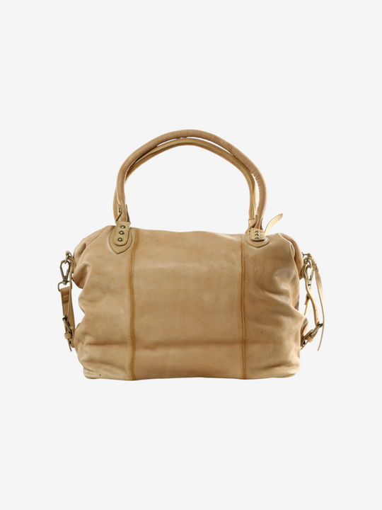 Tan bag, front view