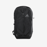 Black backpack, front view