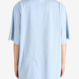 Blue t-shirt, full body view