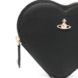 Close up of Black crossbody, showing texture of the Calf Leather fabric