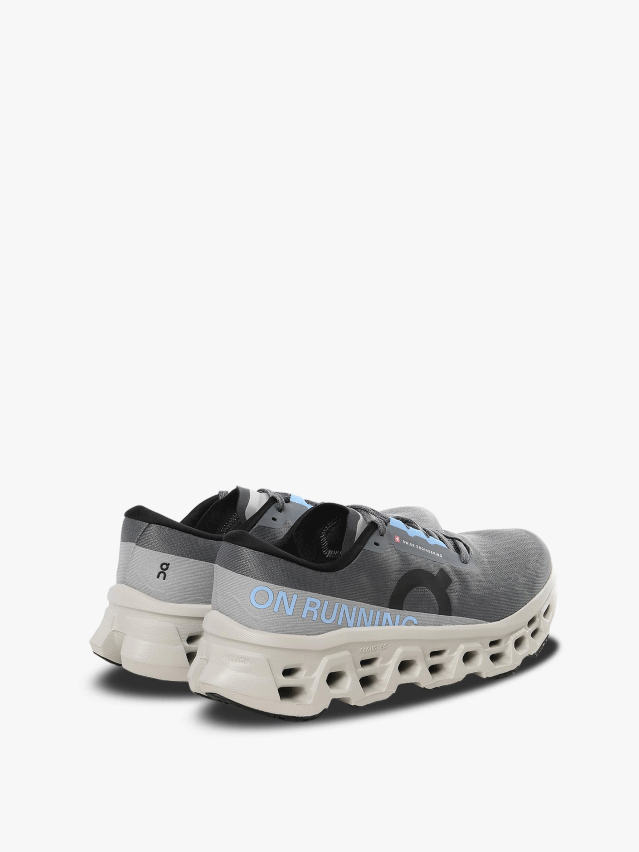 Grey sneakers, back view