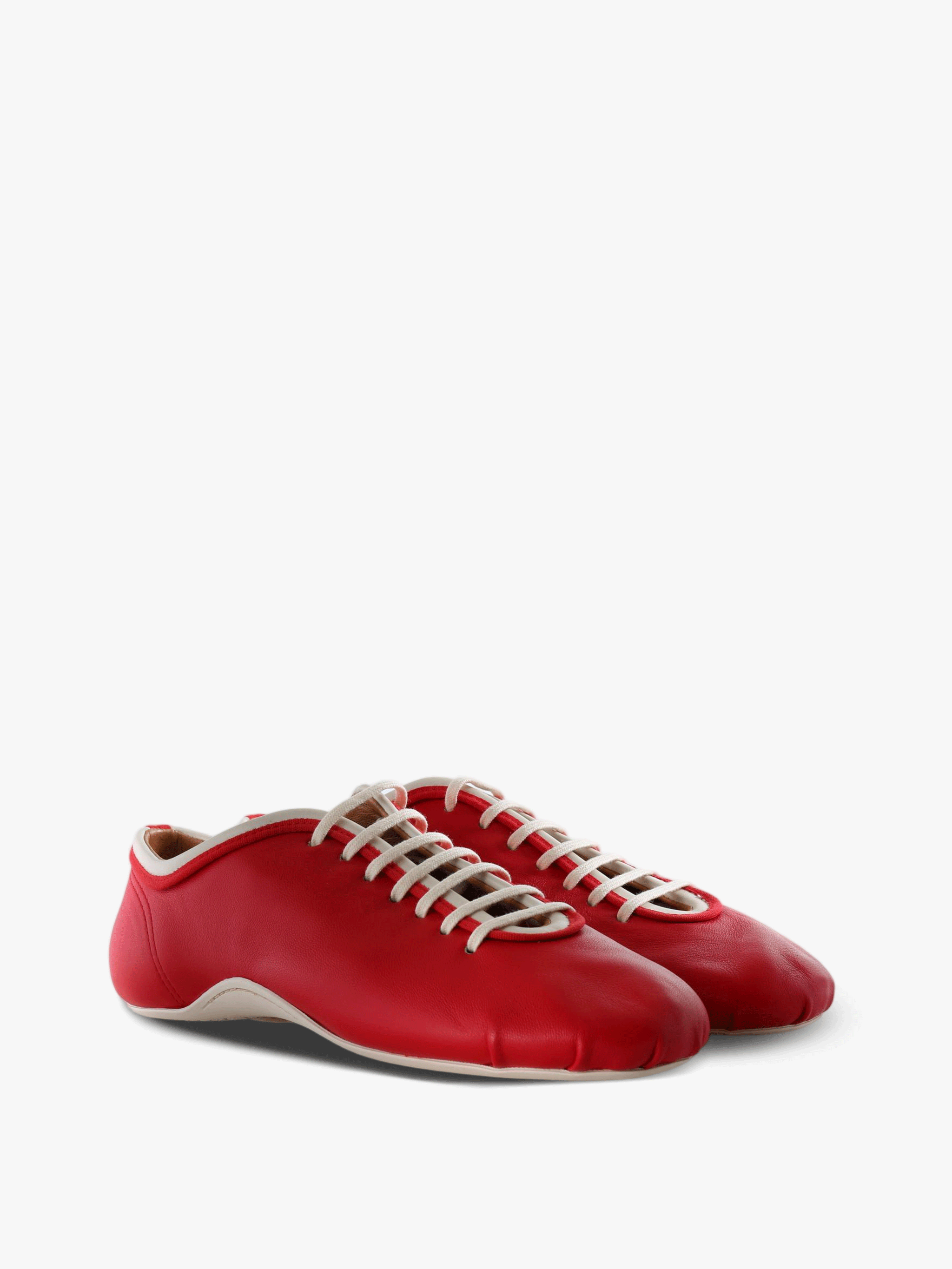 Red shoes, front view