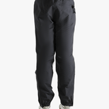 Black pants worn by a person showing the pants fit