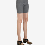 Grey pant worn by a person, showing the pant's fit