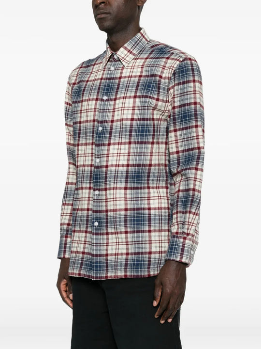 Blue shirt worn by a person, showing the shirt fit
