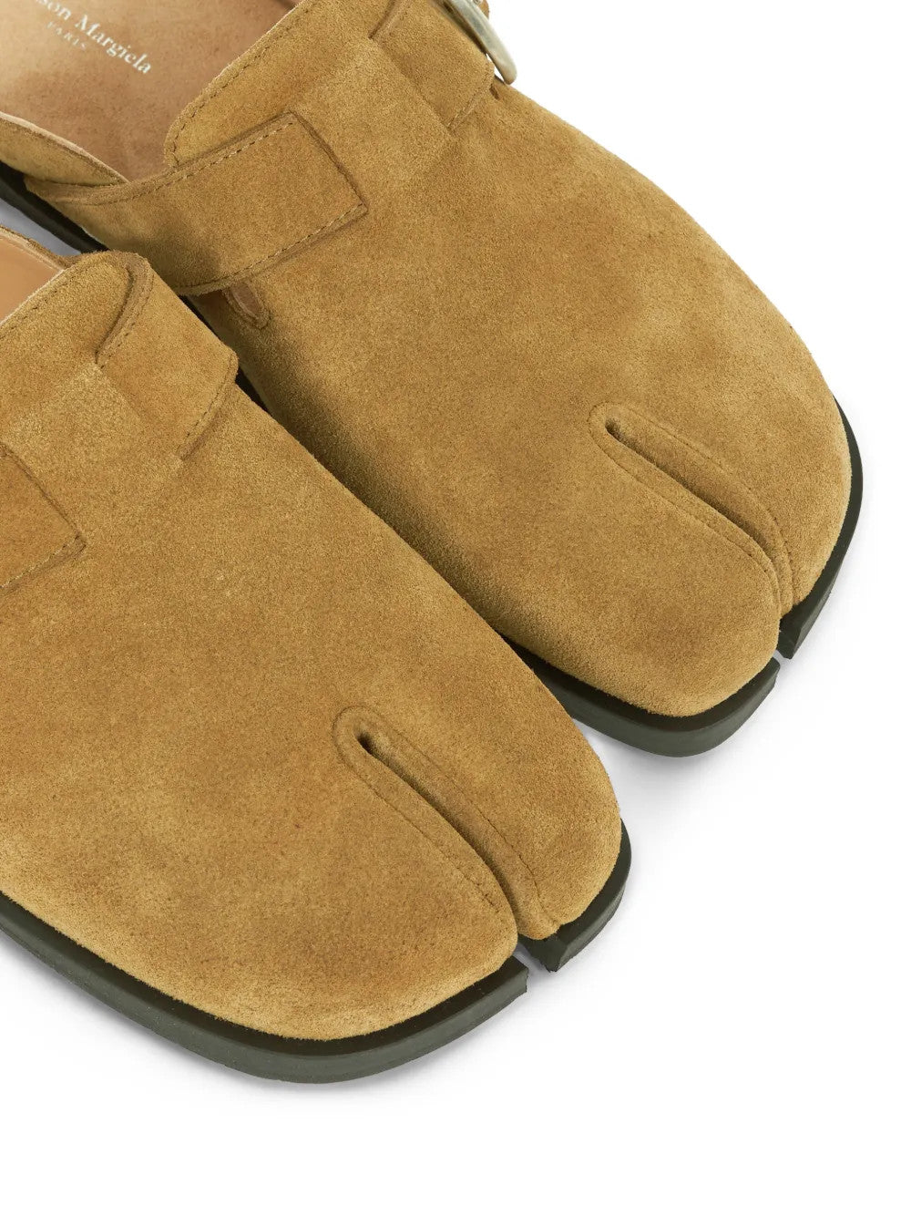 Tan sandals, front view