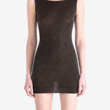 Brown dress, full body view