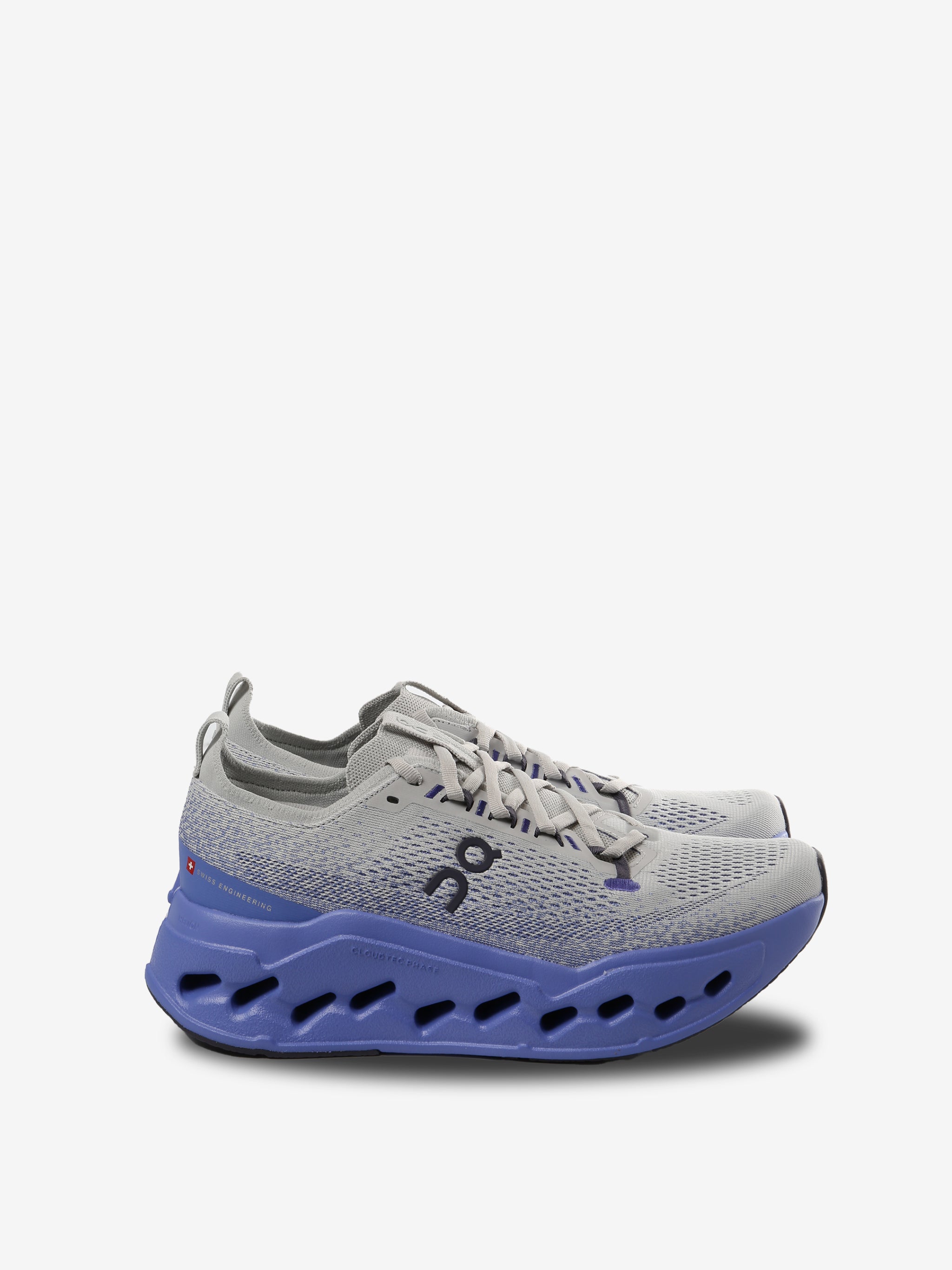 Grey sneakers, front view