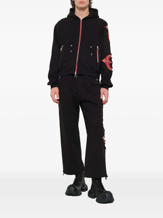 Black hoodie, full body view