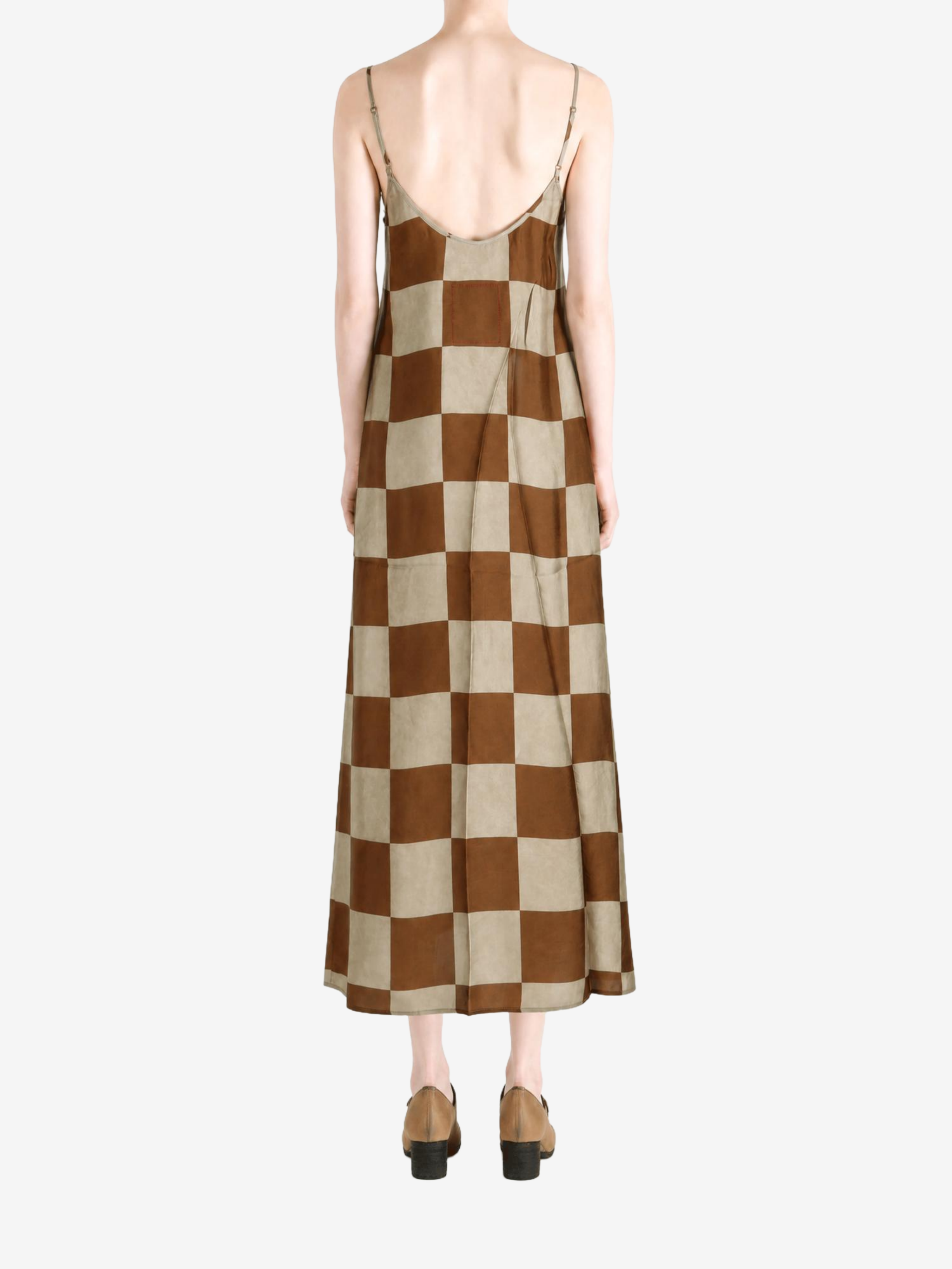 Brown dress, full body view