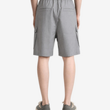 Grey shorts, full body view