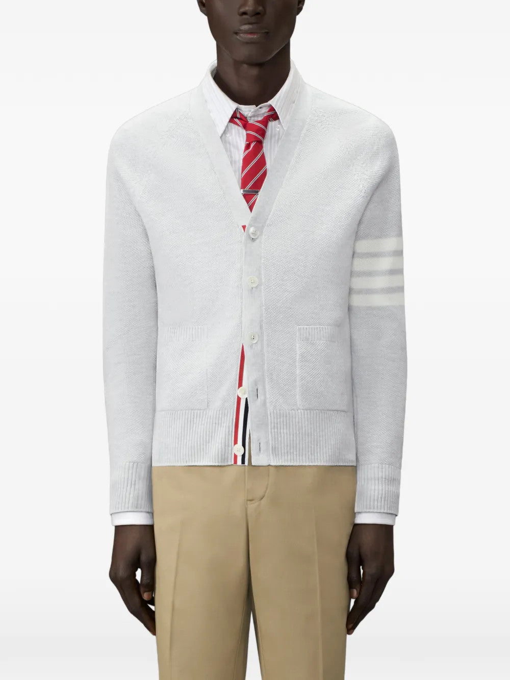 White knitwear, full body view