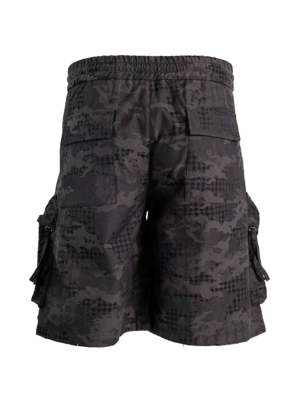 Black shorts, back view