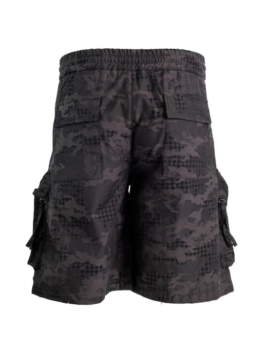 Black shorts, back view