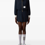 THOM BROWNE - Women Wool Mini Length Drawstring Pleated Skirt
