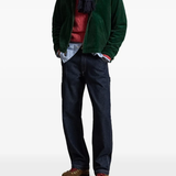 Green windbreaker, full body view