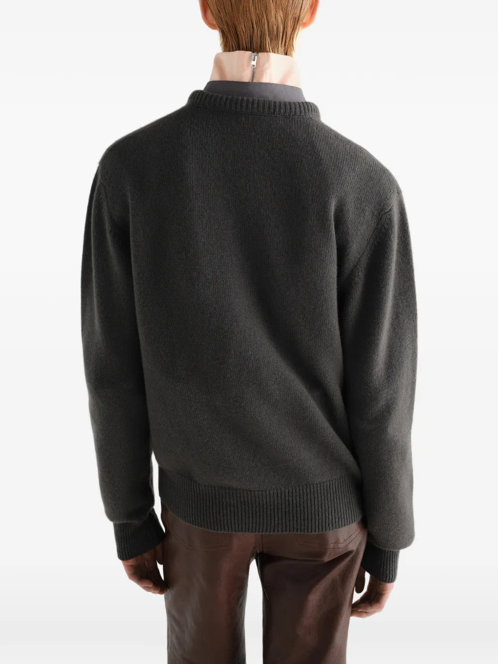 Grey knitwear, full body view