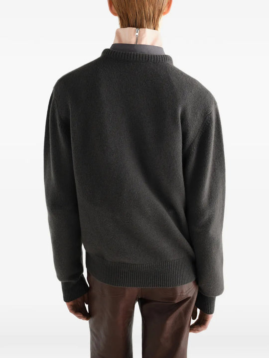 Grey knitwear, full body view