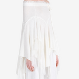 White skirt, full body view
