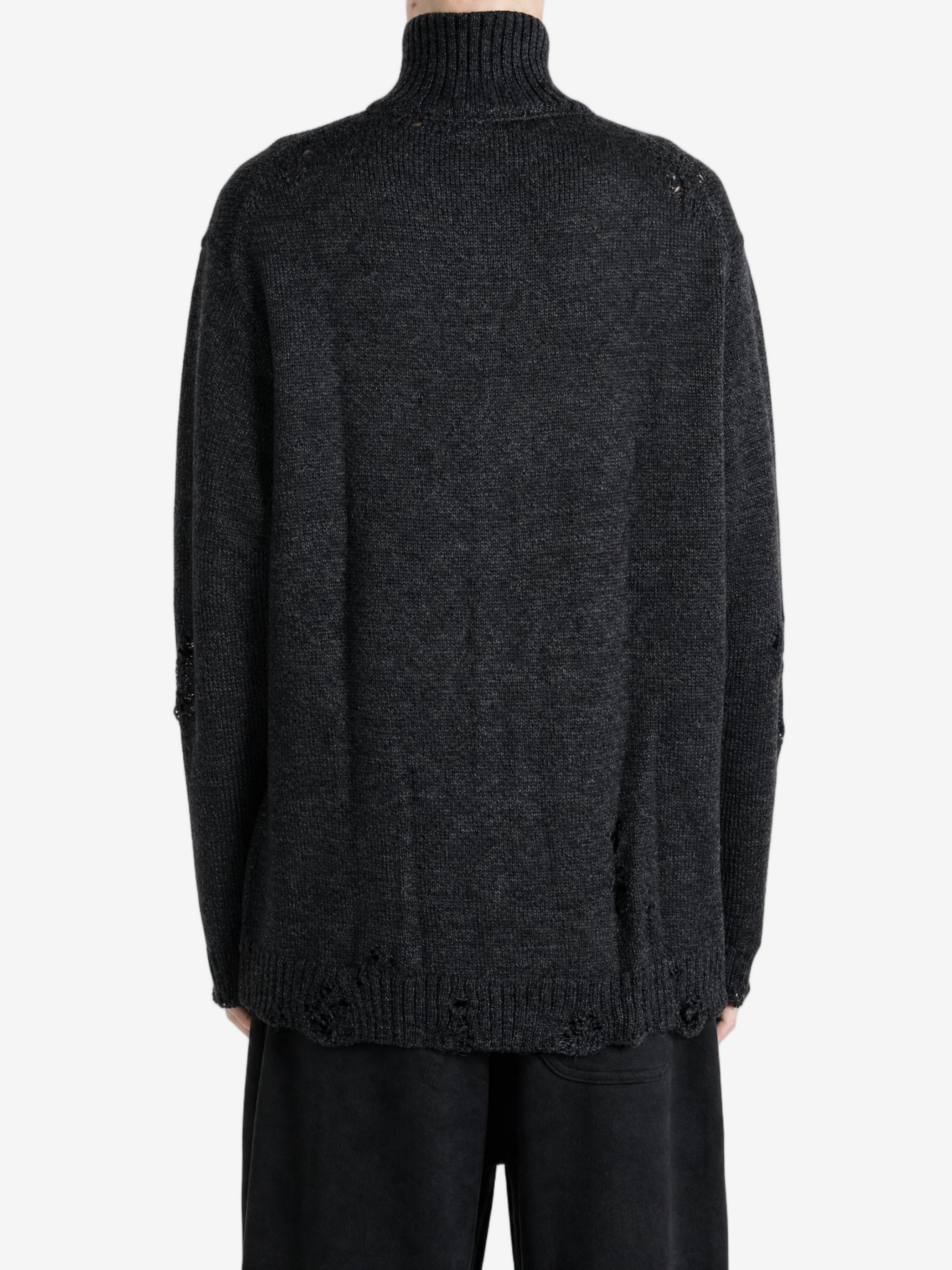 Black knitwear, full body view