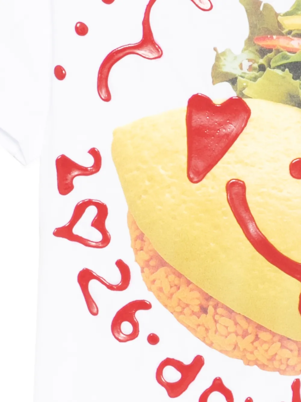 Close up of white t-shirt, showing texture of the cotton fabric