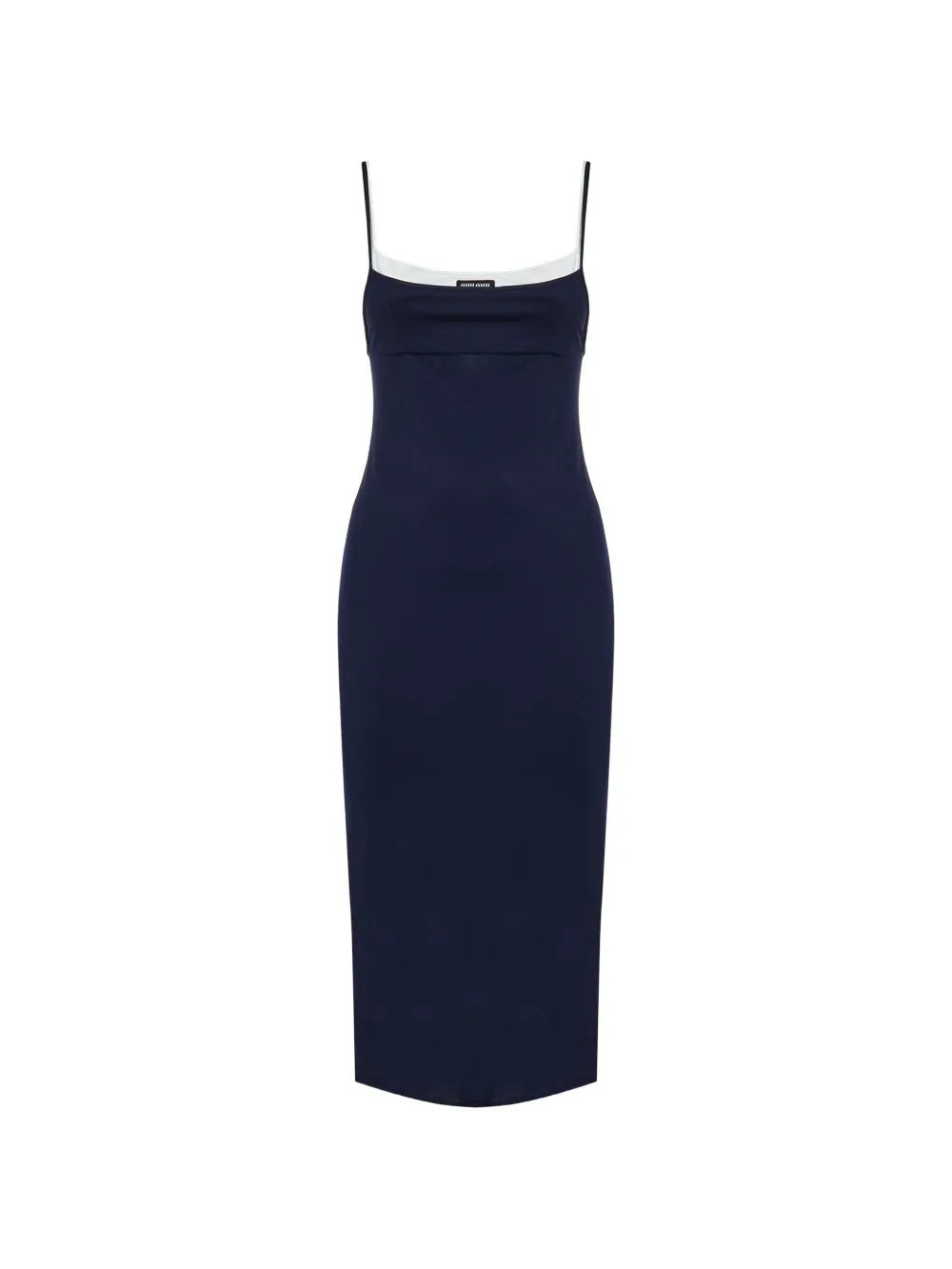 Navy dress, front view