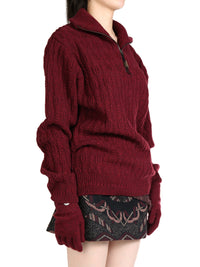 HYEIN SEO - Women W/Gloves Troyer Knit Sweater