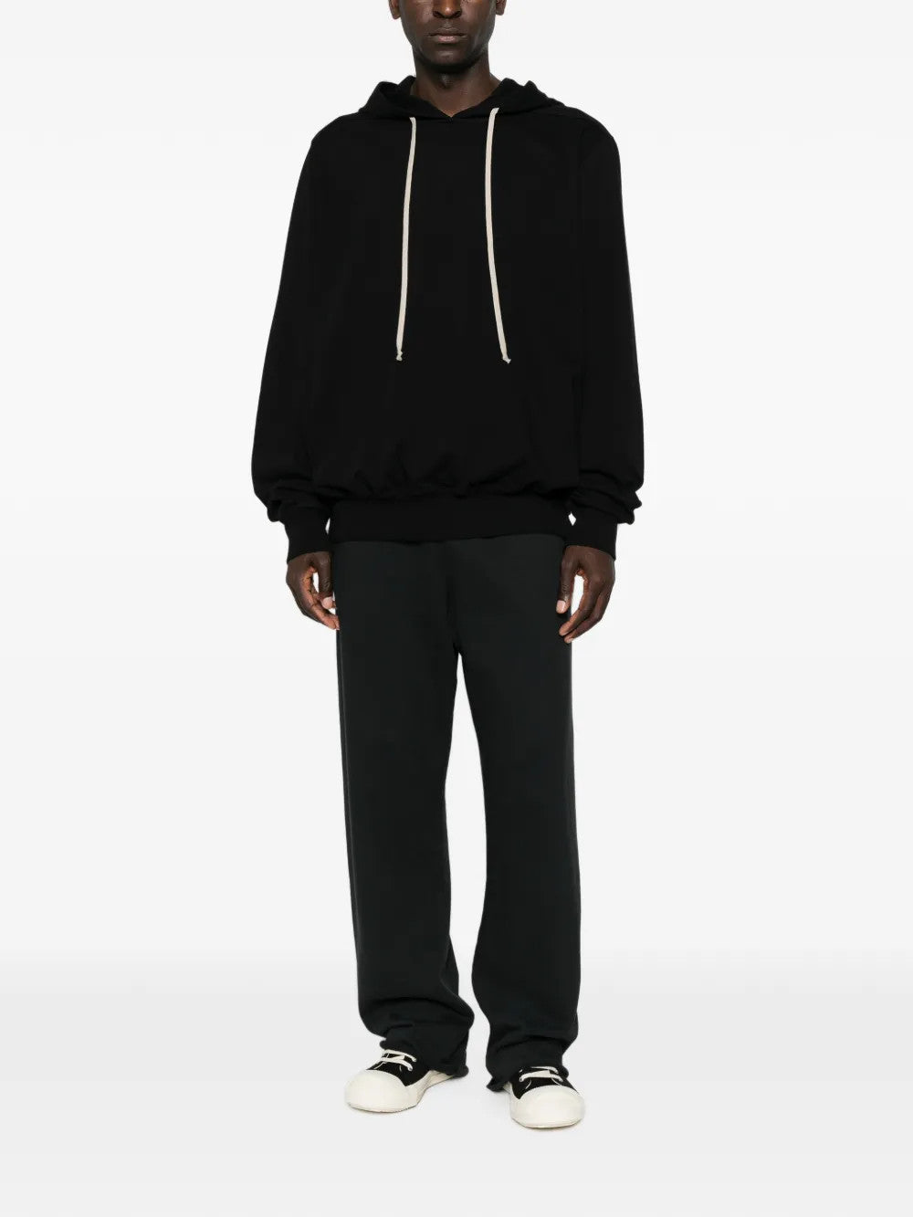 Black hoodie, full body view