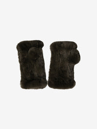 YVES SALOMON - Women Fingerless Rabbit Fur Gloves