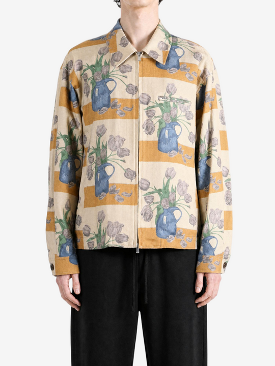 Tan jacket, full body view