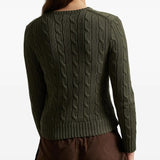 Green pullover worn by a person, showing the pullover's fit