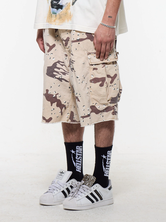 Brown shorts worn by a person, showing the shorts fit