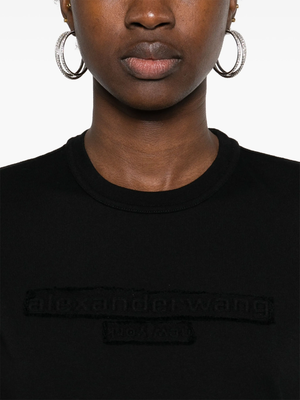 ALEXANDER WANG - Women Distressed Logo Shrunken Tee